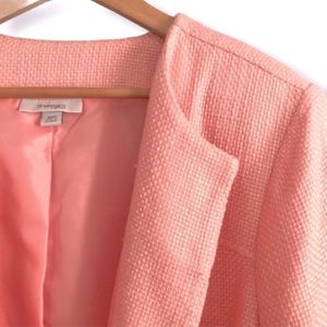 Pink Dressbarn Woven Open Front Blazer